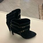 Ann Taylor Boots by  Chic Black Heeled Boots with Buckle Detail 9M Photo 8