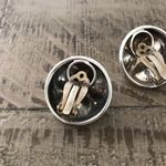 Vahan Vintage Alwand  Sterling Silver Dimpled Round Statement Clip On Earrings Photo 10