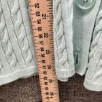 Talbots Womans Cardigan Size Medium Mint Green Cable Knit Soft Warm Cozy Preppy Photo 4