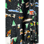 Old Navy NEW Cozy Flannel Pajama Pants XXL Winter Village Holiday Print Black Photo 4
