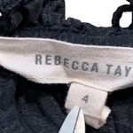 Rebecca Taylor  Black Silk Floral Lace Cami Tank Top Size 4 Adjustable Straps Photo 5