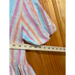 Mamma Mia The Kaftan Company Pastel Rainbow Stripe Dress Size S Boho Cotton Pink Photo 4