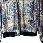 Free People Daytrip Blue Red Tan White Printed Bomber Jacket Large OB548451 Photo 4
