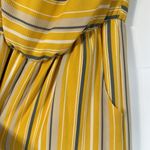 Strapless Striped Wide Leg Jumpsuit Size S Yellow Gray Photo 7