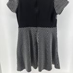 Monteau Dress Size XL Stretch Black White Square Front Pocket Short Sleeve Photo 3