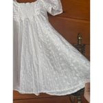 Lulus  White Eyelet Embroidered Babydoll Dress Puff Sleeve Sweetheart Neck Sz XS Photo 3