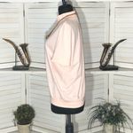 Vintage 90s Oversized Light Pink Blouse Mock Neck Medium Photo 8