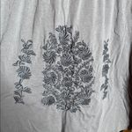 Garnet Hill Folkloric Embroidered Knit Top Charcoal Gray Size Small Photo 3