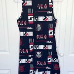 FILA Navy Blue, Red and White Sleeveless Logo Jumpsuit - Medium Photo 4