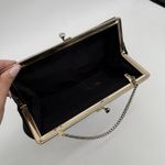 Vintage Unbranded Black Clutch Bag Formal Evening Classic Gold Photo 6