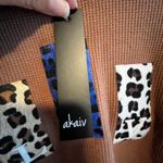 Akaiv Brown Love Waffle Knit Long Sleeve Cropped Top Trendy Animal Print Cute Size L Photo 4