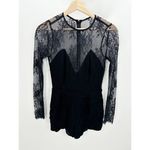 NBD Revolve Taylor Black Long Sleeve Sheer Lace Romper Women's Size Small S Photo 10