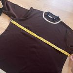 Misook Brown Striped Mock Neck Long Sleeve Size Large Photo 4