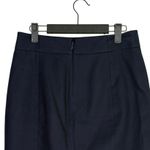 J.Crew Cotton Pencil Straight Pull On Skirt Lined Back Slit Zip Up 2 Navy Blue Photo 4