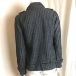Johnny Was Pete & Greta Jacket Blazer size M Gray Stripe Wool Blend  Double Breas Photo 3