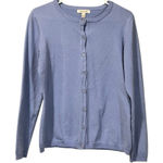 Bogari‎ Button Cardigan Sweater Women Size Medium Career Formal Winter Designer Blue Photo 0