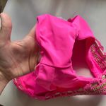 Ramy Brook NWT  Riley‎ Neon Pink Bikini Bottom Gold Crochet Detail Size Large Photo 9