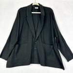 Pact  Organic Cotton Airplane Relaxed Blazer Size XXXL Black Minimalist Photo 1