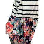 Beeson River White Black Striped Floral Print Sleeveless Maxi Dress Size Medium Photo 5