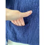 Ivko Embroidered Jacket Cardigan Size 40 L Zip Front Pockets Neckless Pattern Blue Size L Photo 6