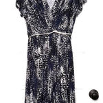 DKNY Donna Karen New York Blue Abstract Jersey Knit Surplice Dress size XL Photo 0