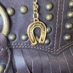 Betsey Johnson  Vintage Leather Hobo Bag with Fringe Photo 3