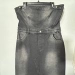 Jaded London NEW  Liberty 2 In 1 Detachable Denim Black Midi Dress Large 12 Goth Photo 8