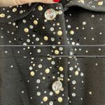 Joan Rivers  Plus 1X Blazer Jacket Fitted Black Rhinestone Pearl Holiday Cocktail Photo 4
