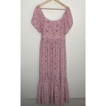 Love Shack Fancy Angie Dress in Pink Dust Storm Maxi Floral Silk Womens 12 Photo 5