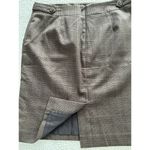 Van Heusen Skirt Brown Plaid Knee Length Pencil Lined Slit Size 4 Photo 5