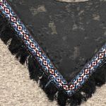 H&M  women's shirt black lace V fringe S Photo 1