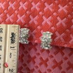 Vintage Crystal Rhinestones Faceted Baguette Sparkling Clip On Earrings Silver Photo 4