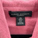 Banana Republic Cashmere Hoodie Pink Ribbed Pullover Pocket Luxury Sweater Sz XS Photo 2
