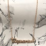 Aquarius Horoscope Letter Pendant Necklace Gold Photo 4