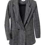 WAVERLY GREY LIBERANT Faux Tweed Long Blazer XS Black Photo 0