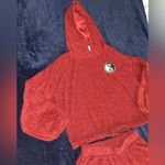 No Boundaries  Juniors Teddy Lounge Set size medium 7-9 sweater shorts burgundy Photo 4