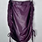 ZELIE FOR SHE | NWT Drawstring City Sleek Faux Leather Skirt Merlot Maroon | 1X Red Photo 2