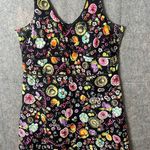 Karin Stevens  20w Black Multi Color Tutti Fruitti Floral Dress V Neck Sleeveless Photo 0
