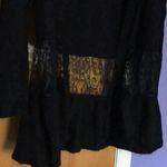 Cotton Emporium Black cardigan with lace insert small euc Photo 5
