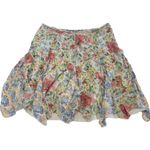 Ralph Lauren Polo  Skirt Womens 8‎ Pink Green Blue Georgette Floral Mini Ruffle Photo 1