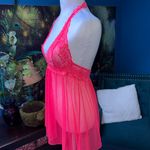 Victoria's Secret  Lace Halter Chemise in Bright Pink Photo 4