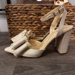 Jessica Simpson Tweed Cream Bow Heels Photo 1