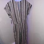 ECI  New York Linen Blend Cap Sleeve Striped Jumpsuit NWT Size Medium Photo 5