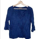 XCVI  cotton embroidered 3/4 sleeve key hole blouse Photo 0