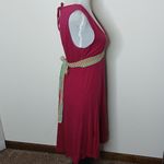 Free People deep pink boho tie back midi dress size large Photo 5