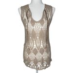 Wet Seal Y2K Vintage Tank Top L Boho Crochet Bow Tie Tunic Beachy Cover Shirt Photo 5