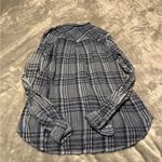 Lucky Brand  Blue and White Casual Button Down Shirt Photo 1