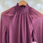 Joie  Purple Long Sleeve Smocked Blouse Photo 4