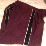 Hot Kiss Burgundy red leggings with black and white stripe Photo 2
