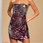 Lulus NWT  Look Like a Star Magenta Pink Reversible Sequin Strapless Dress MEDIUM Photo 1